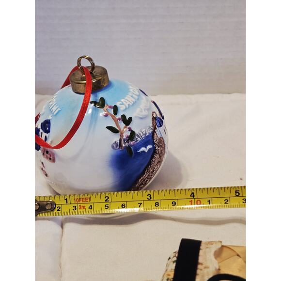 Santorini Talavera Pottery Christmas Ornament Beaded Mediterranean Decor Gift - Picture 3 of 4